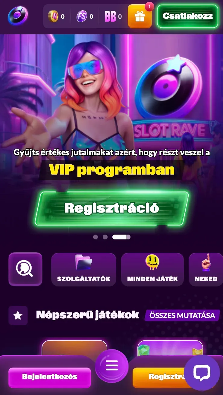 Játssz mobiltelefonon a Slotrave